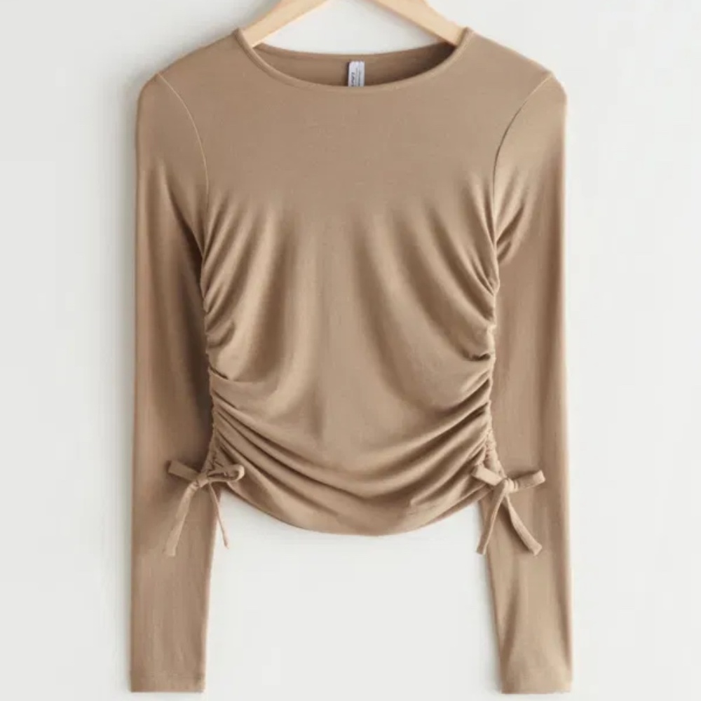 & Other Stories Fitted Ruched Top  - Medium